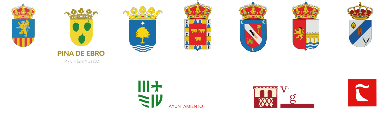 Ayuntamientos de Alfajarín, Pina de Ebro, Villamayor de Gállego, Osera de Ebro, Villafranca de Ebro, La Puebla de Alfindén, María de Huerva, Cadrete, Cuarte de Huerva, Villanueva de Gállego y Zuera