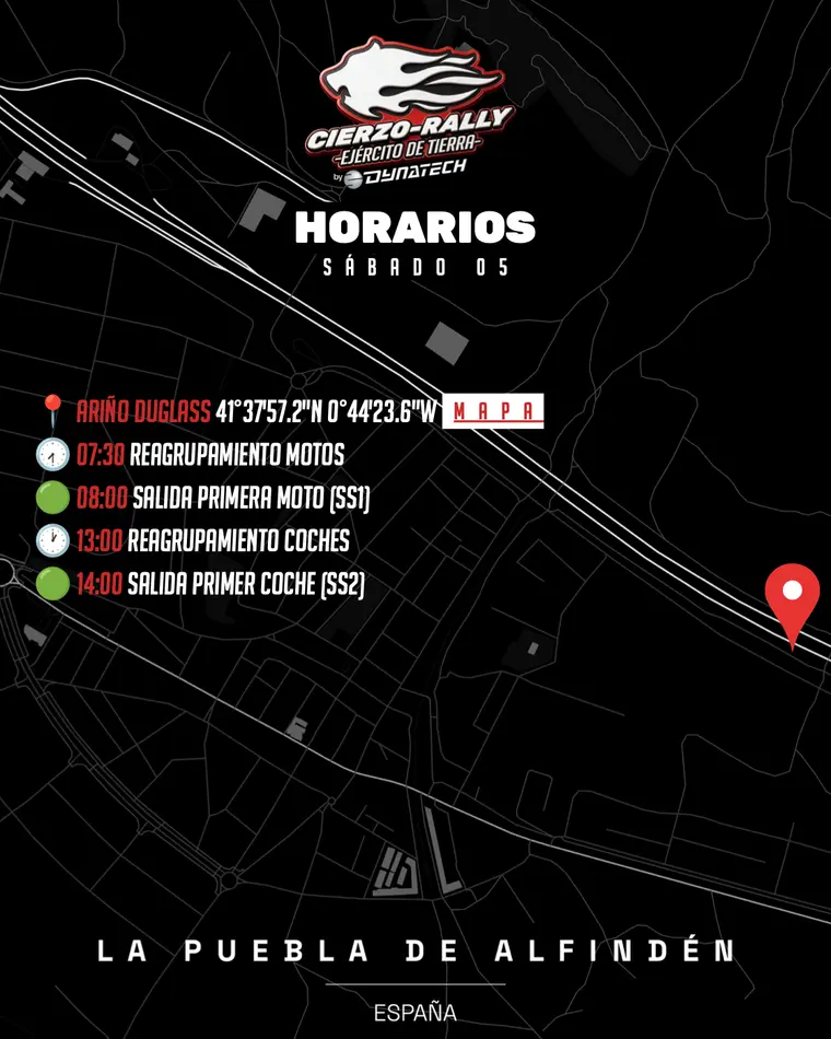Horarios y puntos de interés en La Puebla de Alfindén: Ariño Duglass