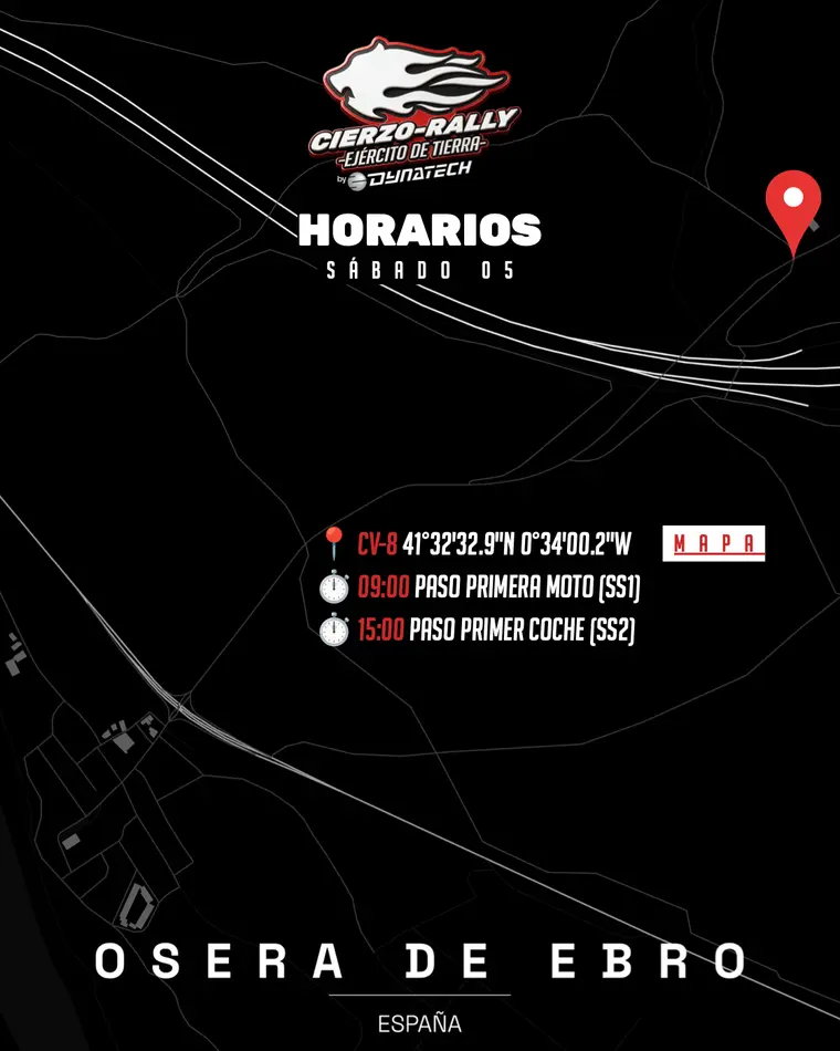 Horarios y puntos de interés en Osera de Ebro: CV-8